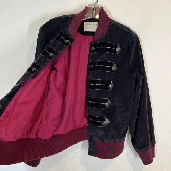 We the Free People Atlas Vintage Corduroy Bomber Jacket XS Military - Picture 7 of 14